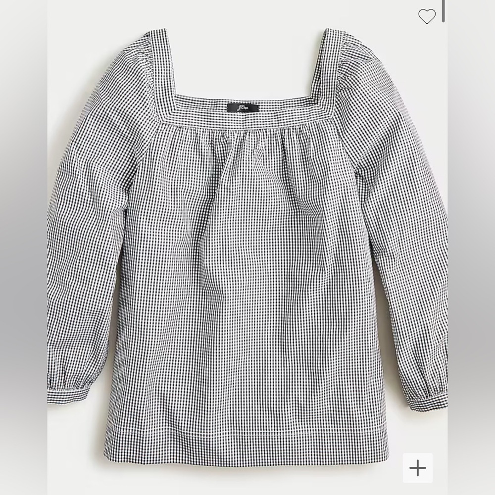 J. Crew Black and White Checkered Blouse